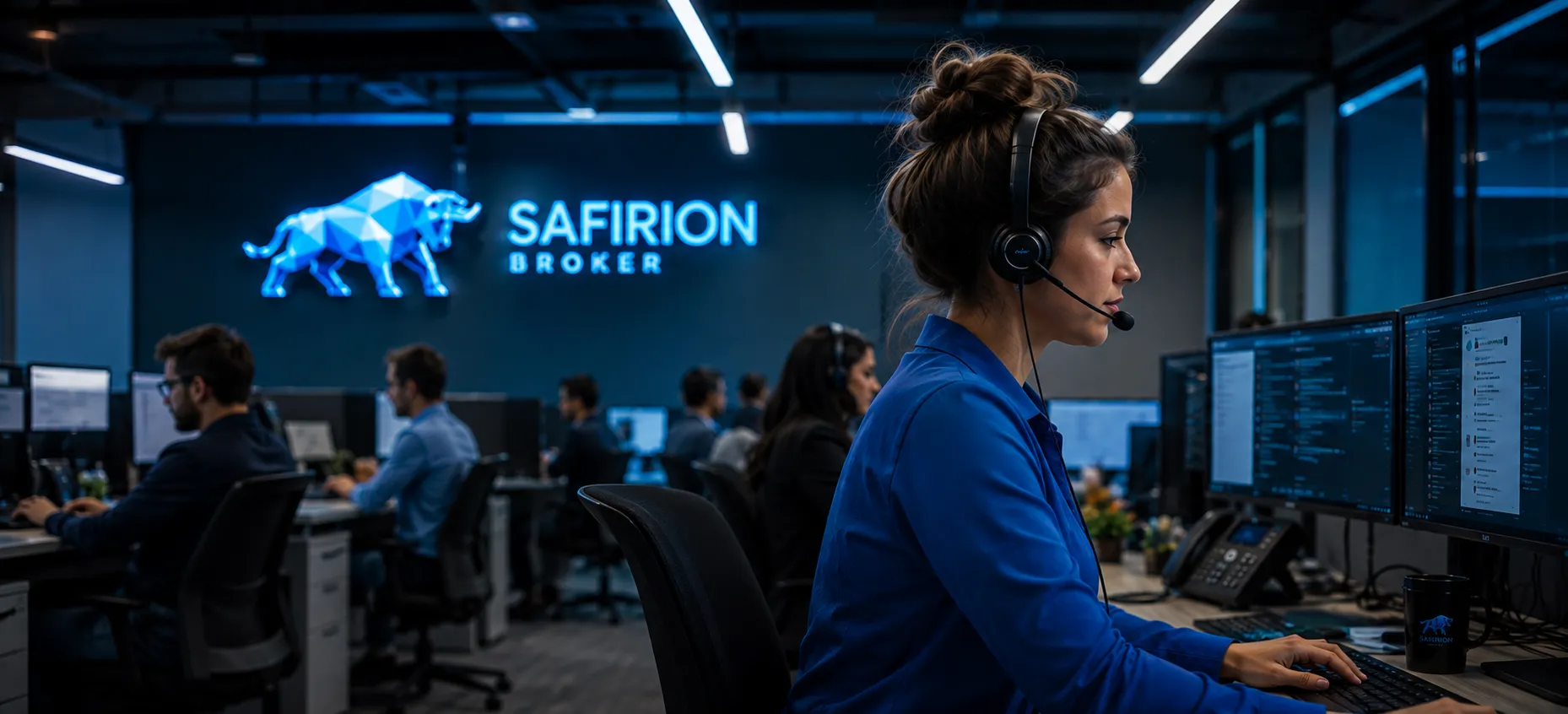 Equipe de suporte da Safirion em atendimento